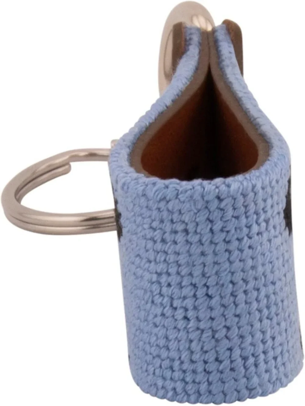 Hand-Stitched Leather Needlepoint Key Fob | Unique Key Chain Accessory